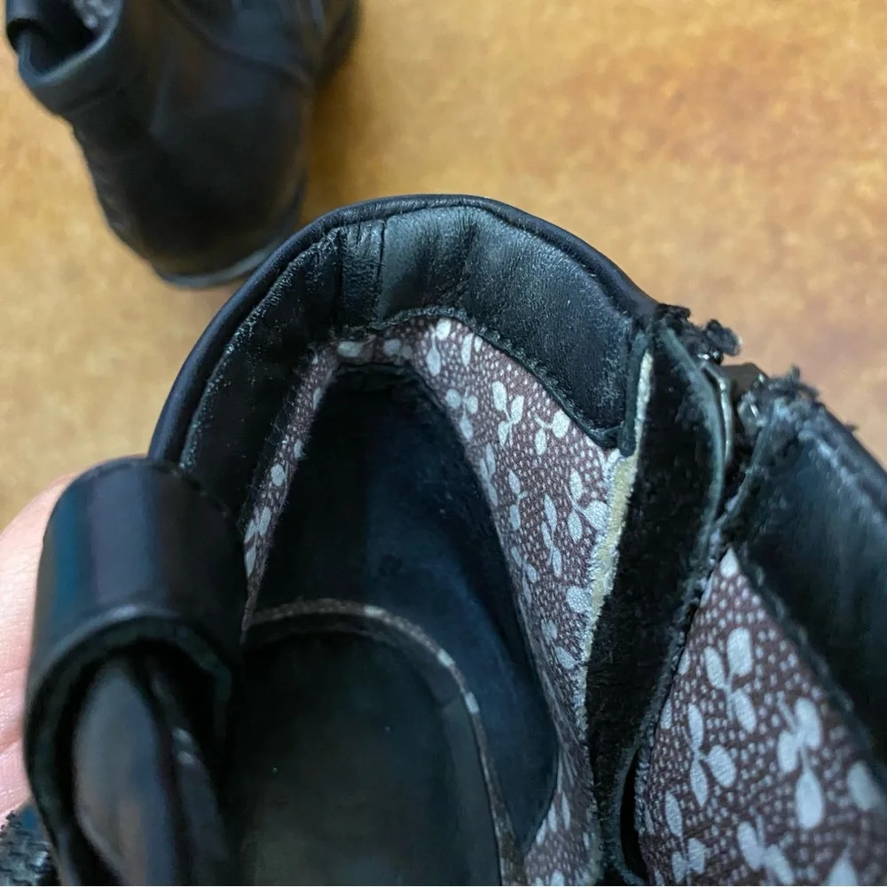 Dansko Heeled Boots Black Runched Buffy Zip Ankle Size EU41 US10 - Picture 10 of 15